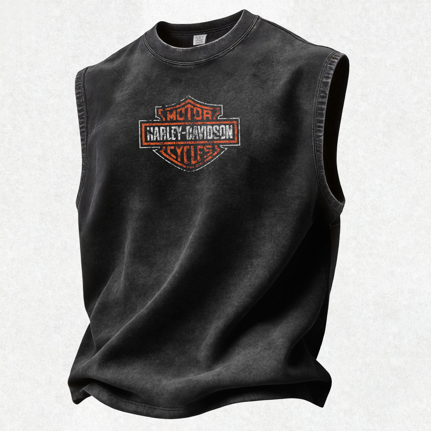  Motorcycles Printed Men's Washed Vest