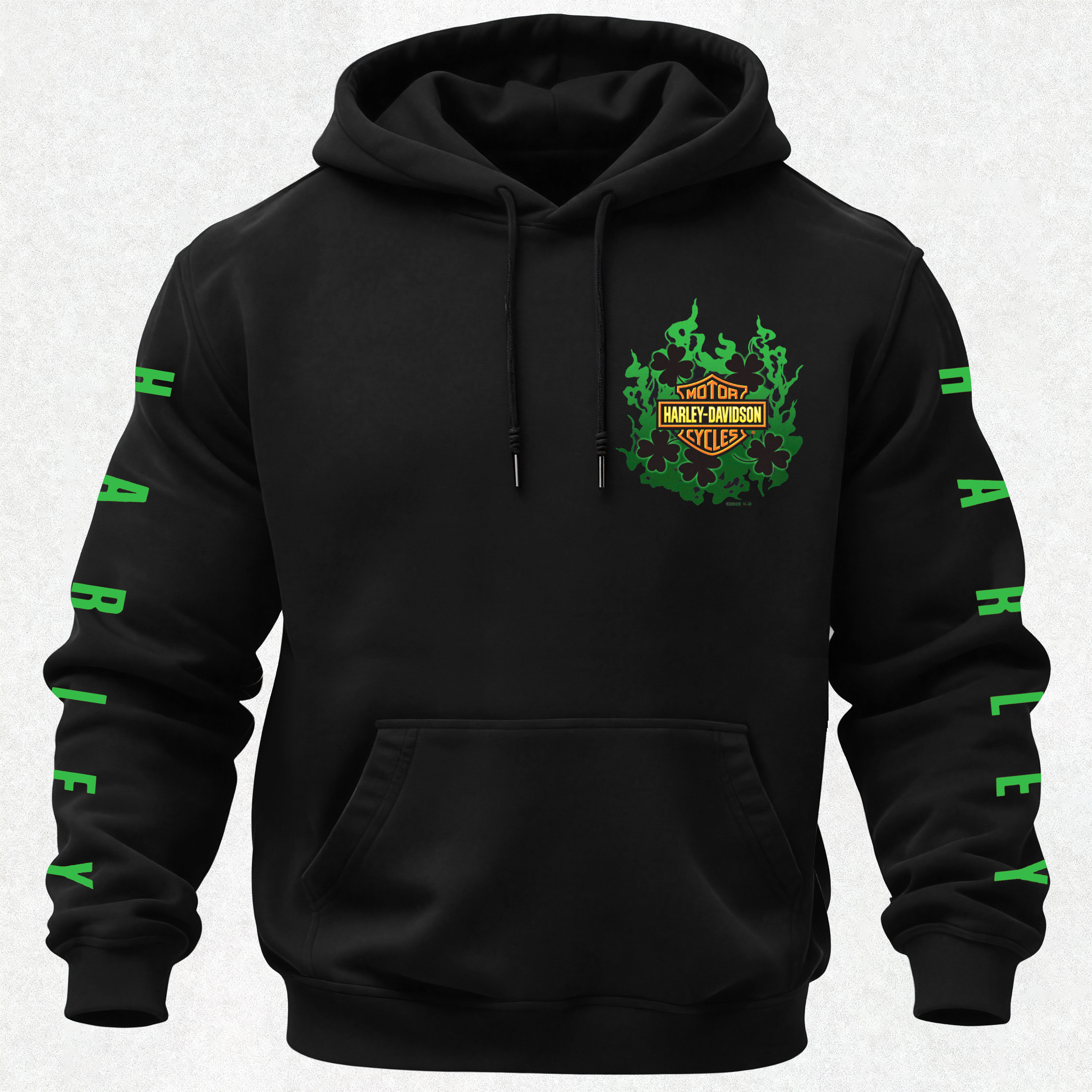 Motorcycles St. Patrick's Day Printed Fleece-lined Unisex Hoodie