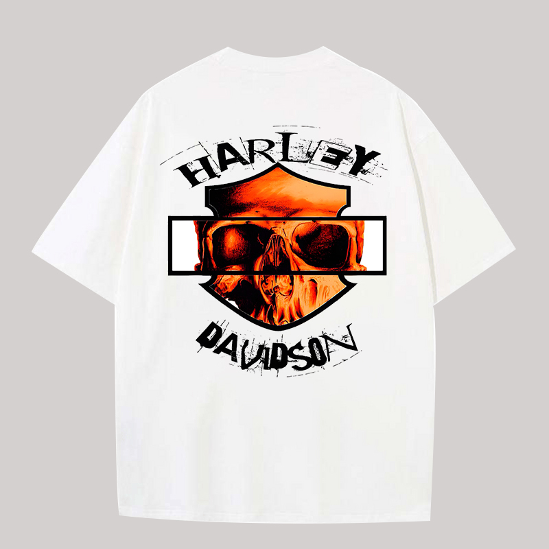 Harley-Davidson Skull Printed Oversized Unisex T-shirt