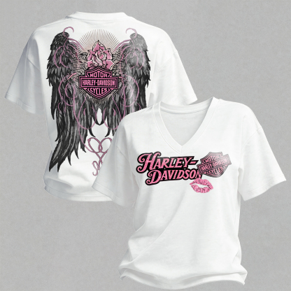  Motorcycles Printed V-Neck Women's T-shirt