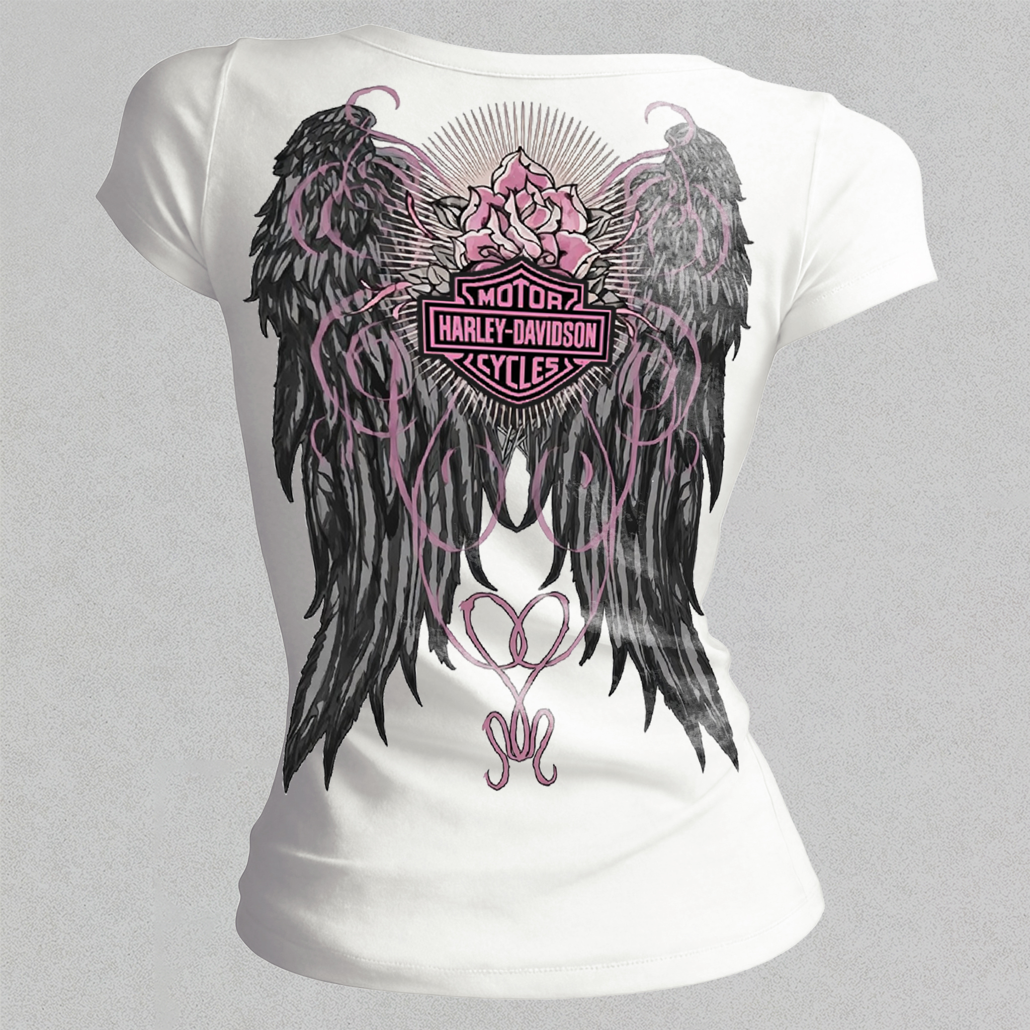  Motorcycles Printed Women's Tight-fitting U-neck T-shirt