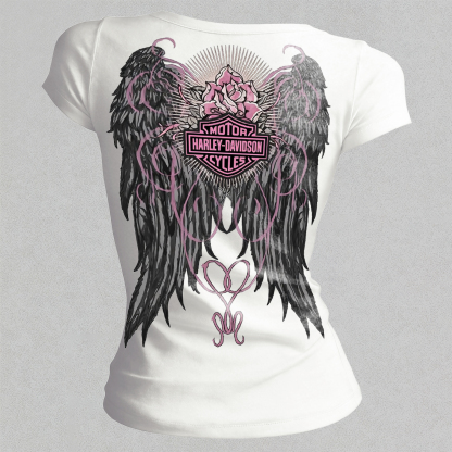  Motorcycles Printed Women's Tight-fitting U-neck T-shirt