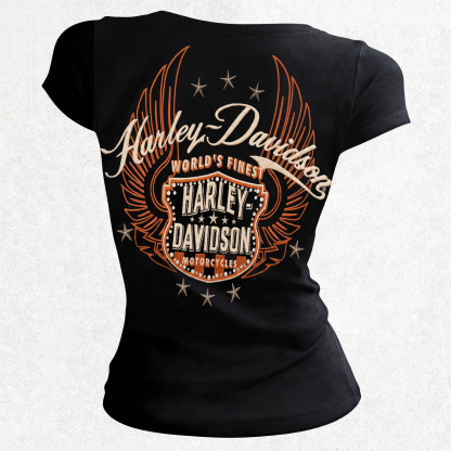  Motorcycles Printed Women's Tight-fitting U-neck T-shirt