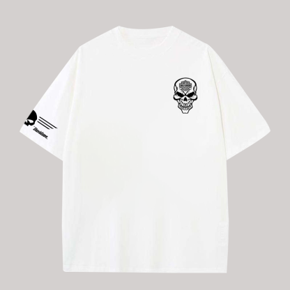  Motorcycles Skull Printed Oversized Unisex T-shirt