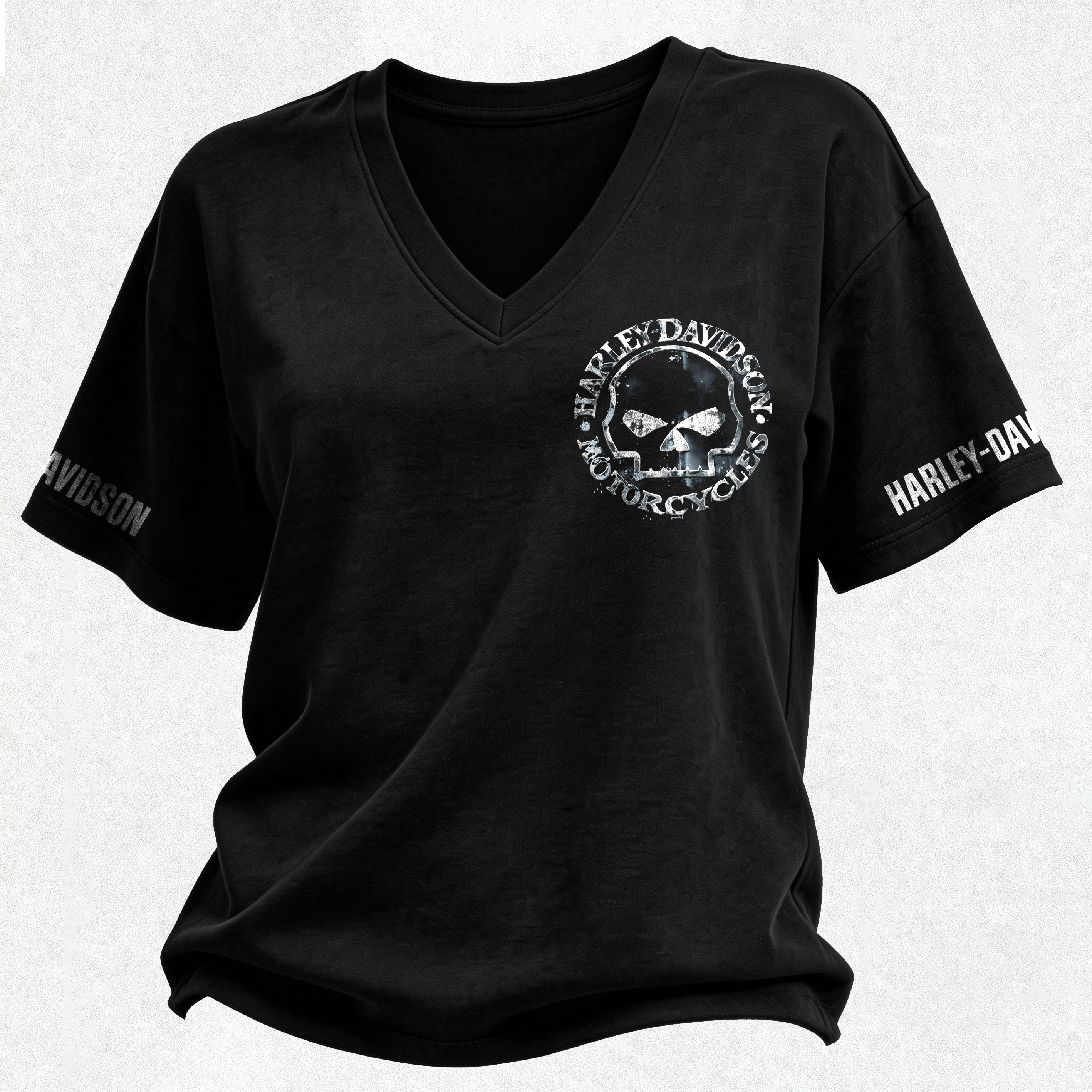  Motorcycles Printed V-Neck Women's T-shirt