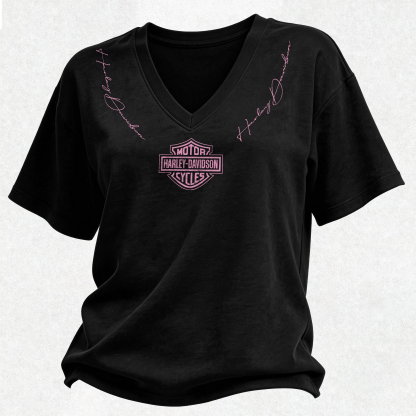  Motorcycles Printed V-Neck Women's T-shirt