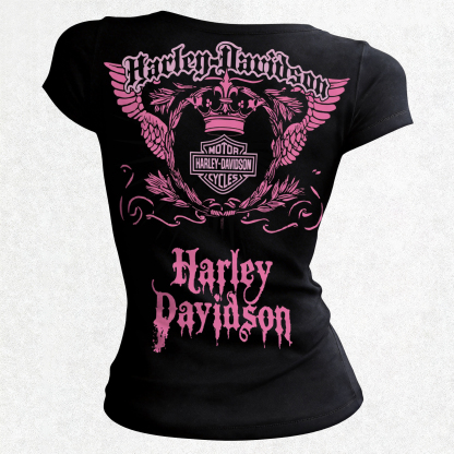  Motorcycles Printed Women's Tight-fitting U-neck T-shirt