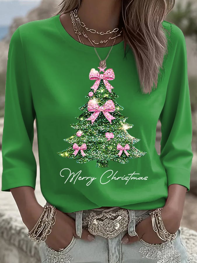 Women's Christmas Printed T-Shirt