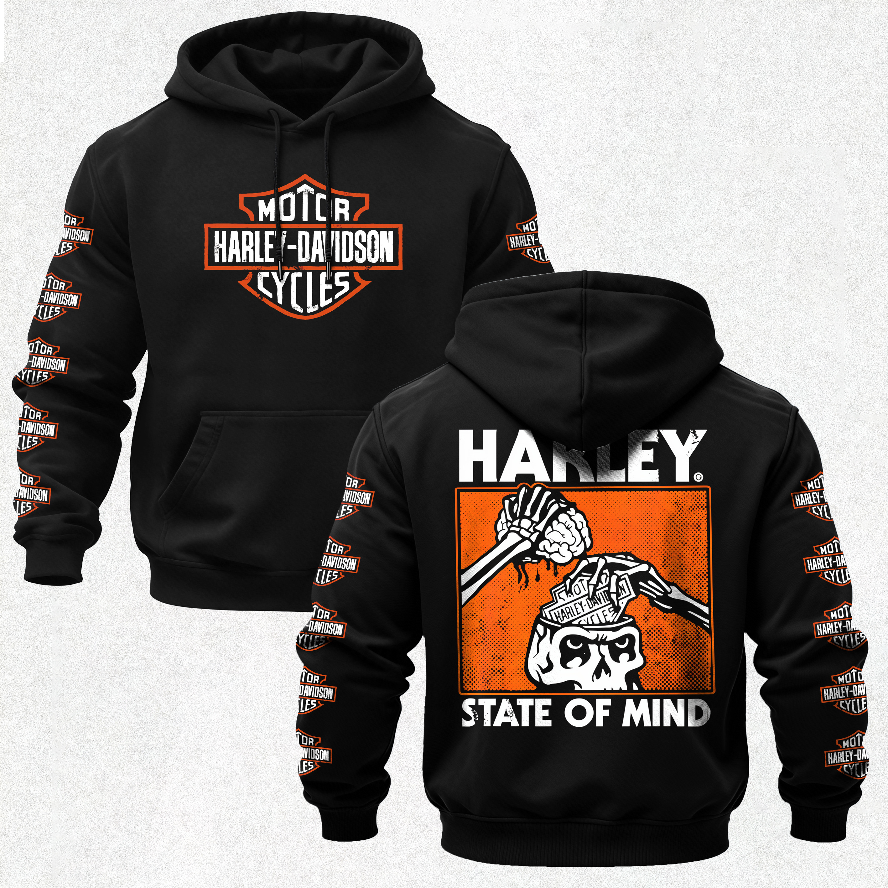  Motorcycles Printed Fleece-lined Unisex Hoodie