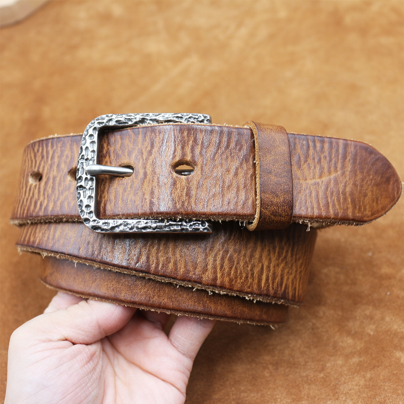 Men's Vintage Distressed Top Layer Pure Cowhide Leather Belt