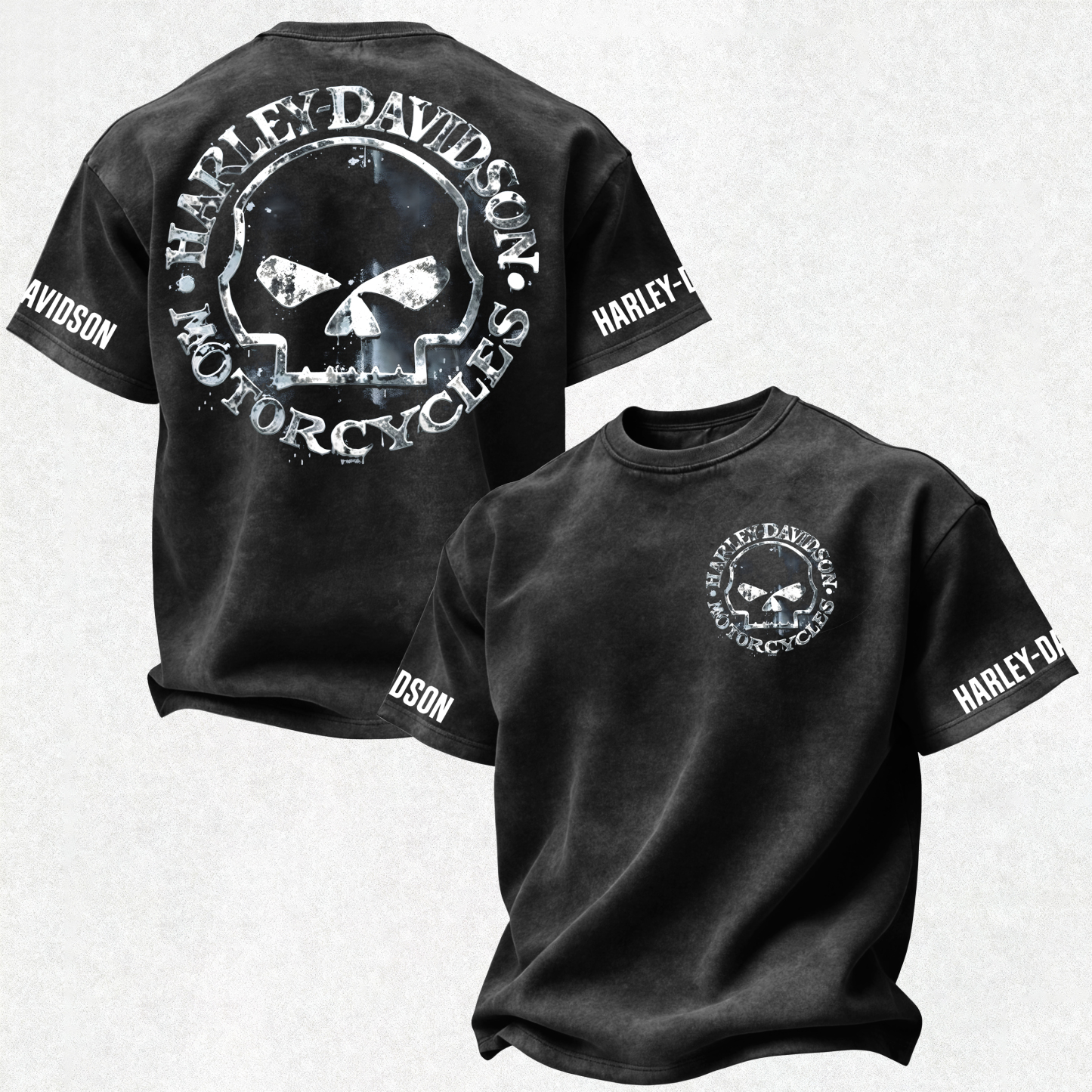 Harley-Davidson Motorcycles Printed Unisex Washed T-Shirt