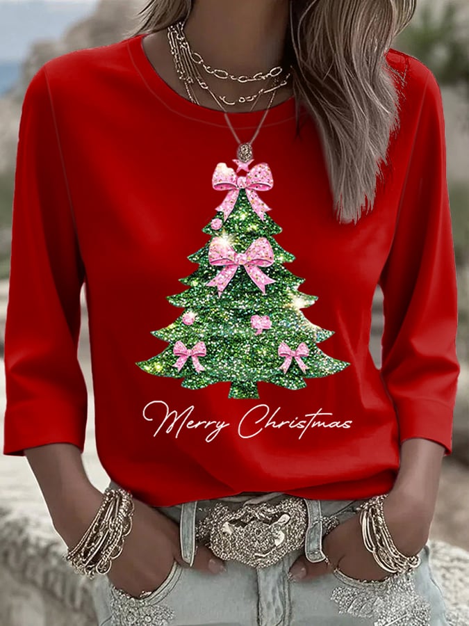 Women's Christmas Printed T-Shirt