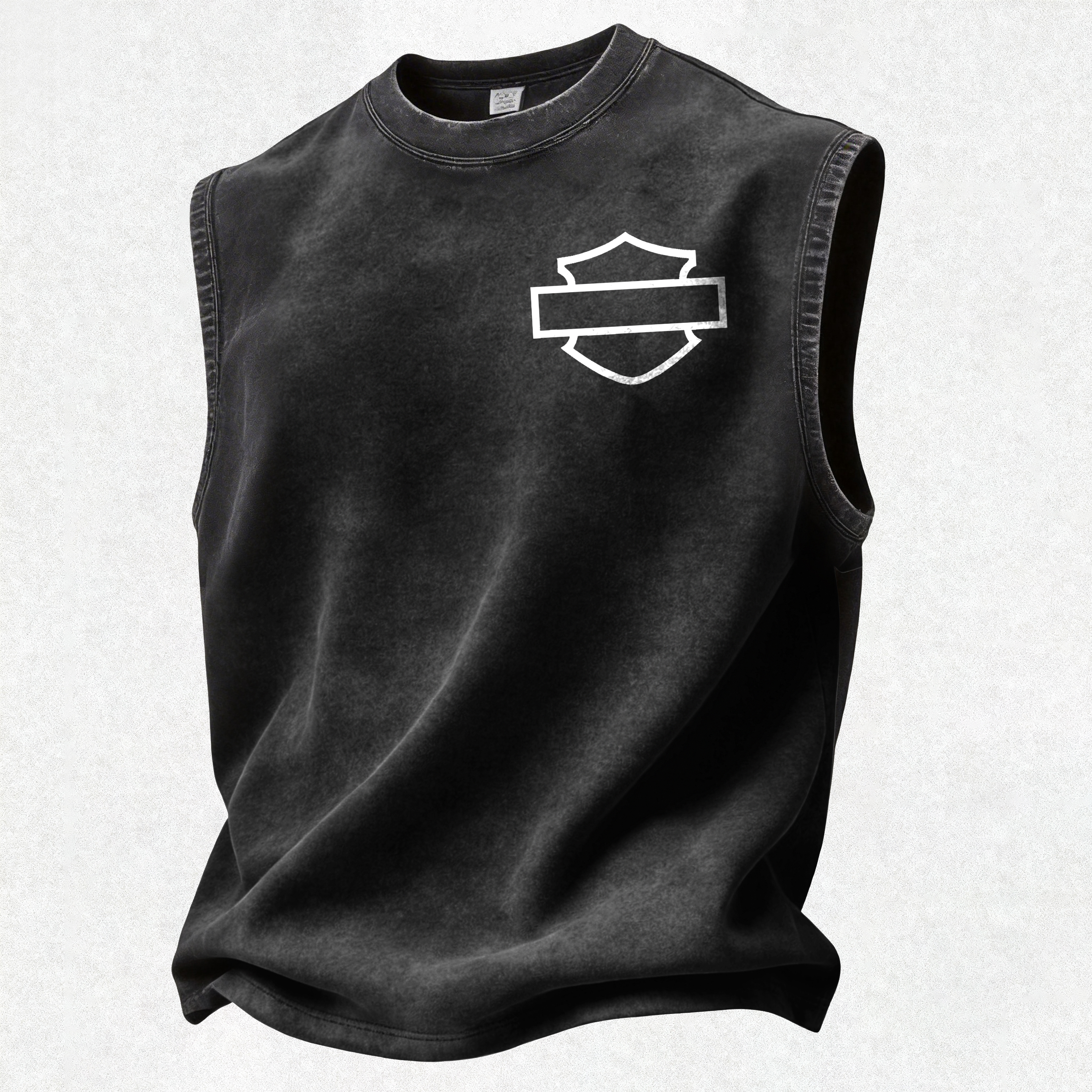  Motorcycles Printed Men's Washed Vest