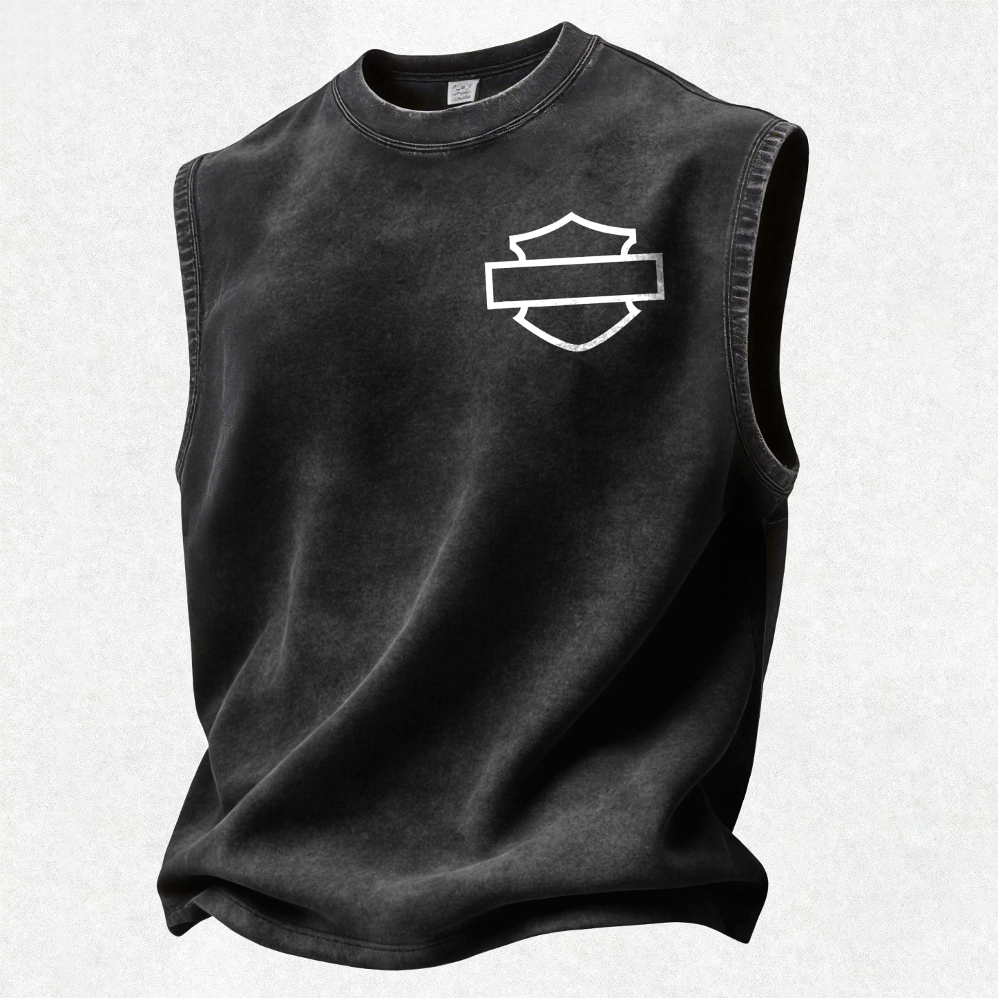  Motorcycles Printed Men's Washed Vest