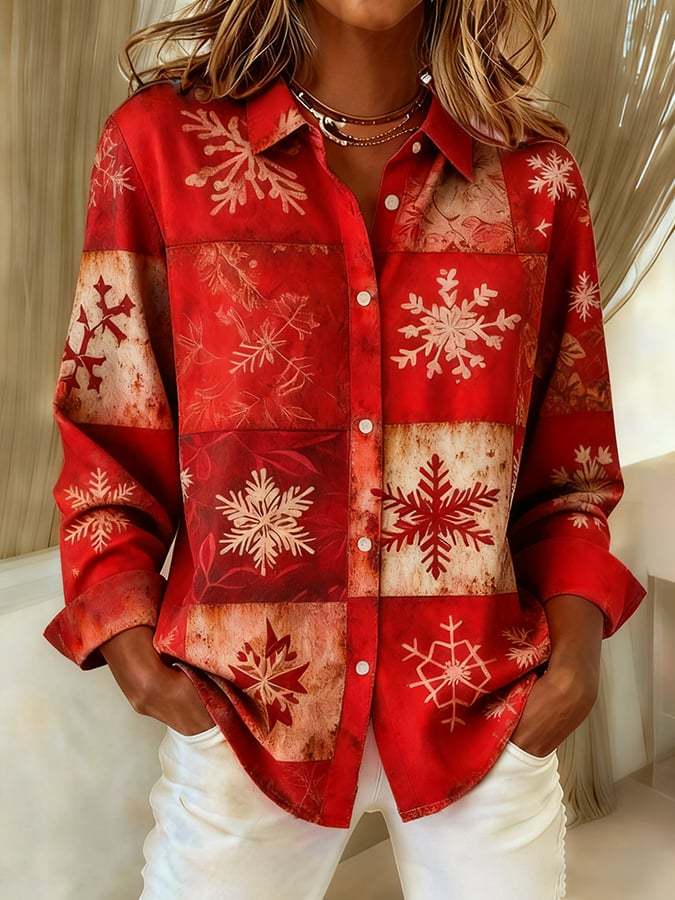 Women's casual Christmas shirt