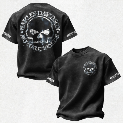  Motorcycles Printed Unisex Washed T-Shirt