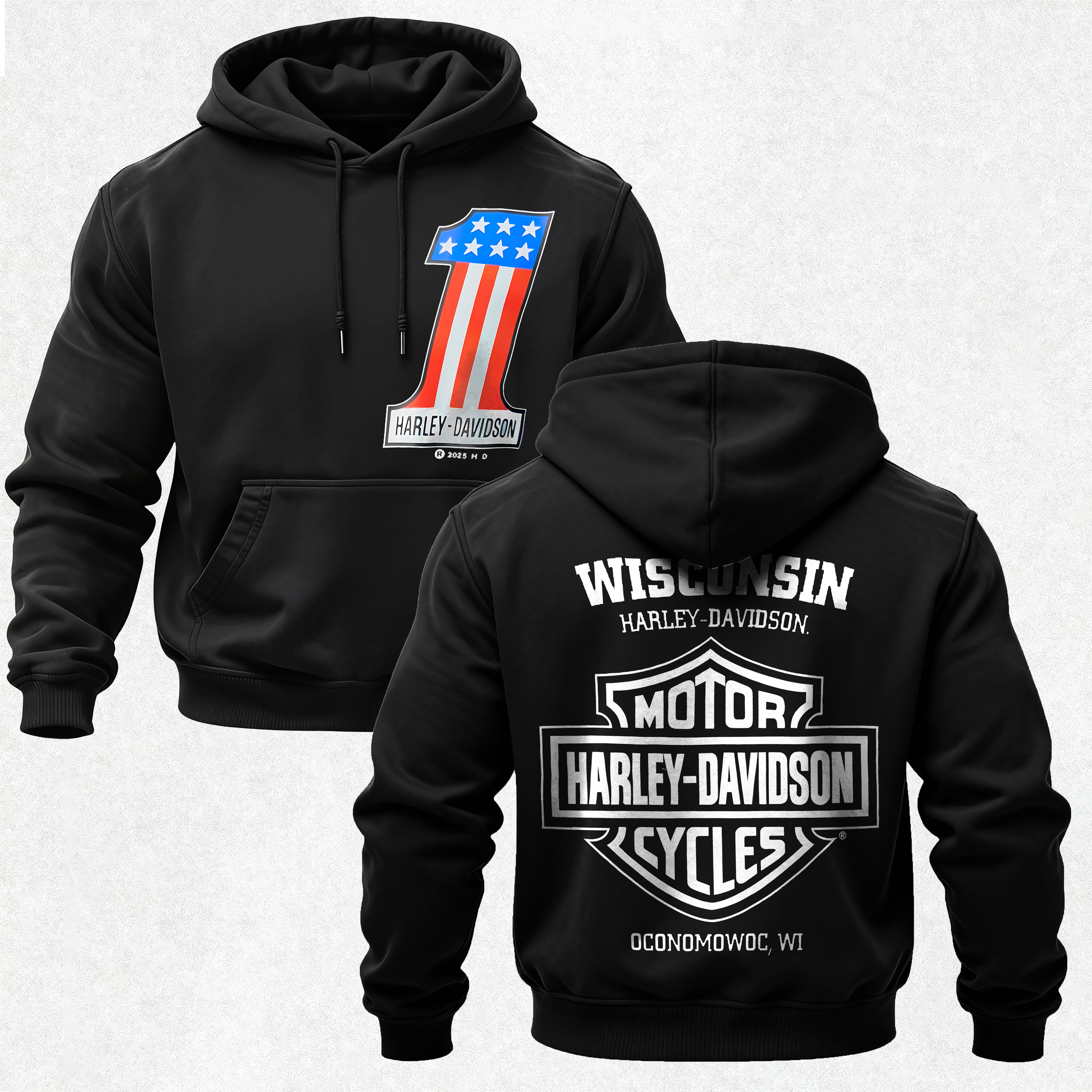  Motorcycles Printed Fleece-lined Unisex Hoodie