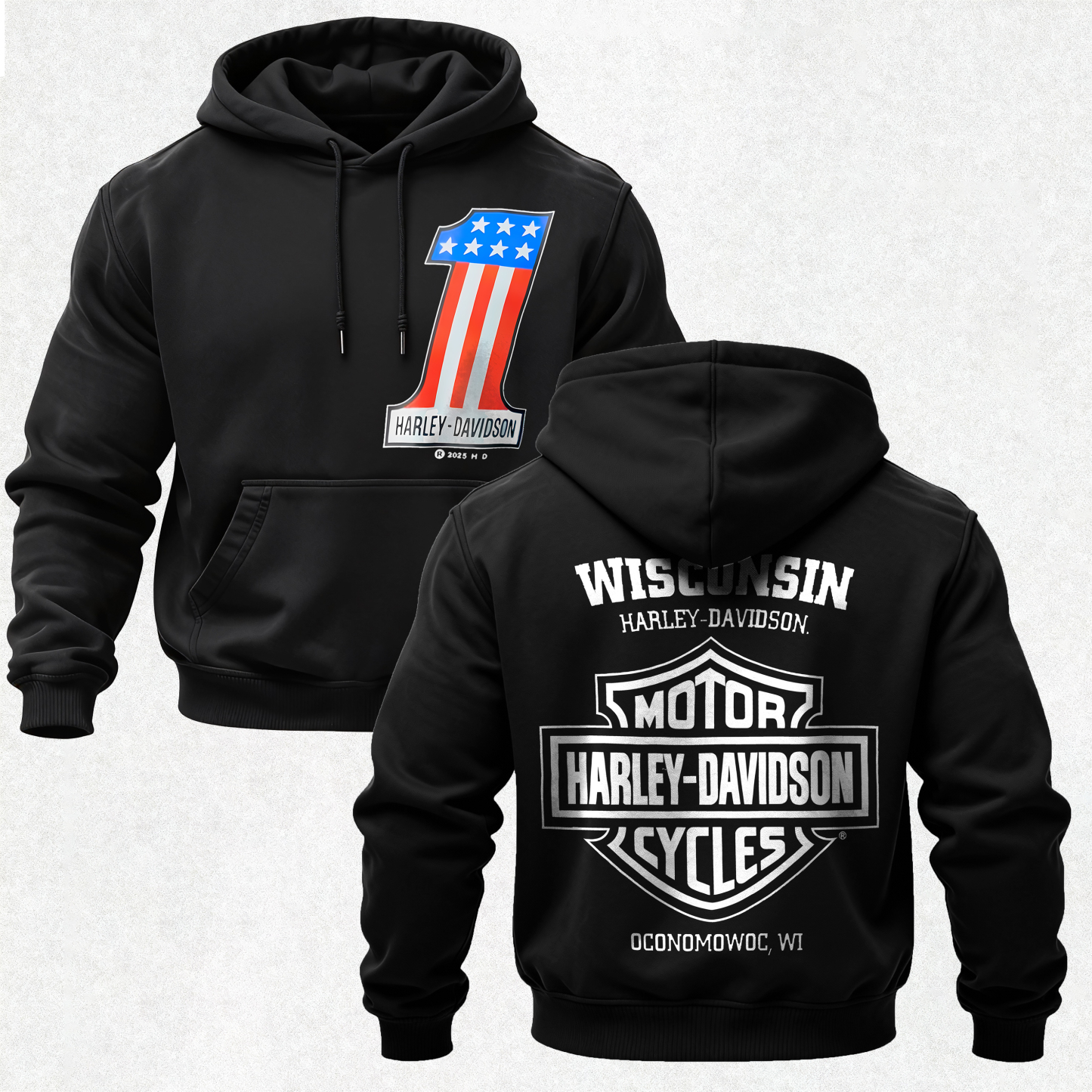 Harley-Davidson Motorcycles Printed Fleece-lined Unisex Hoodie