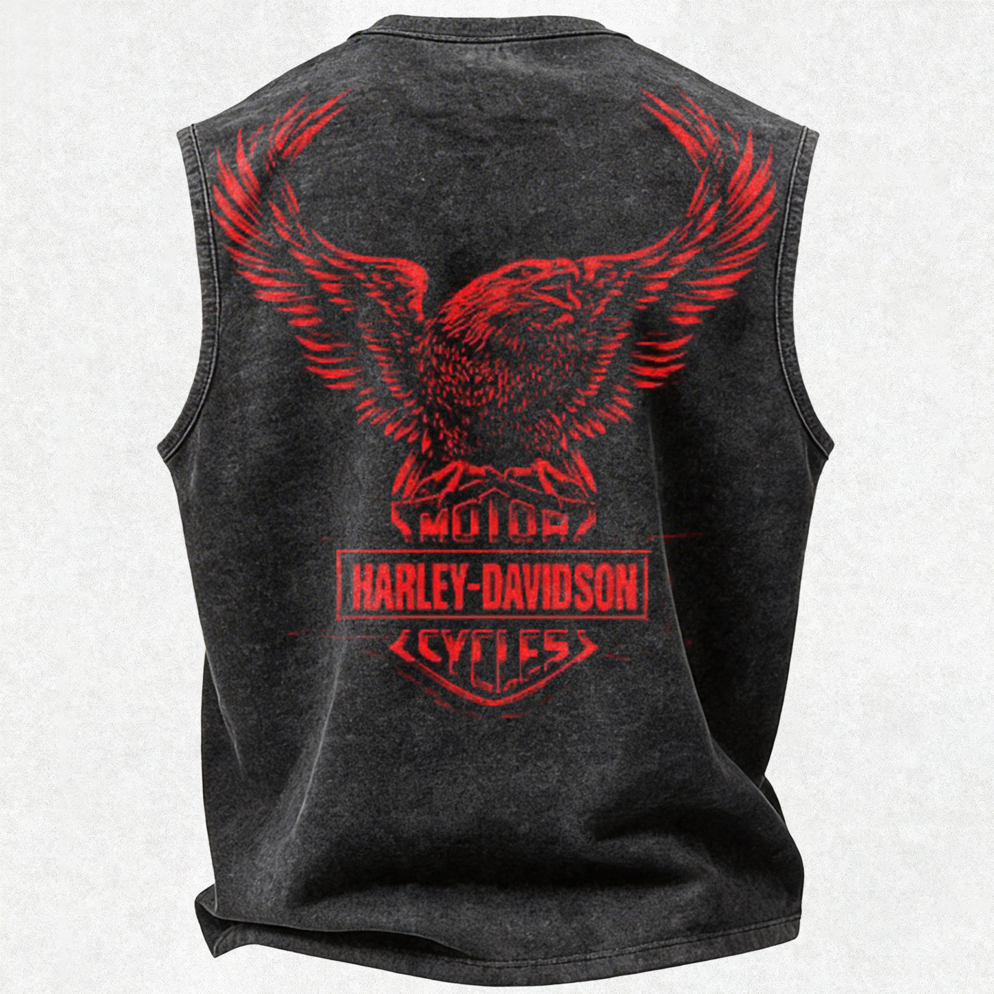  Motorcycles Printed Men's Washed Vest