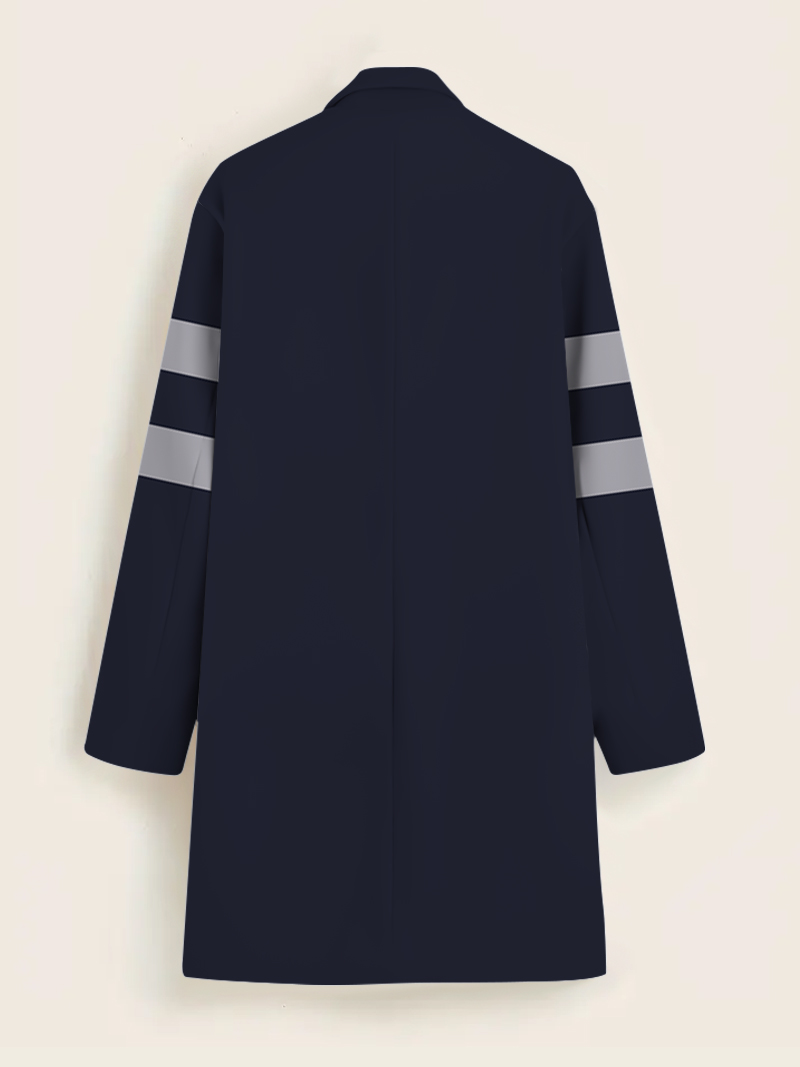 Men's fashion geometric print mid-length coat