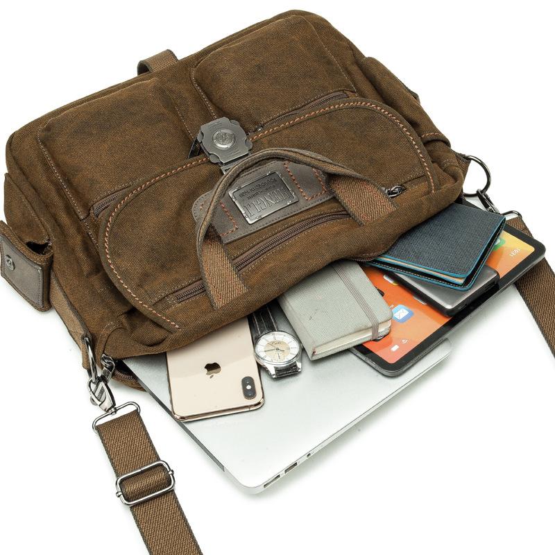 Men's Retro Large-capacity Crossbody Portable Canvas Bag 