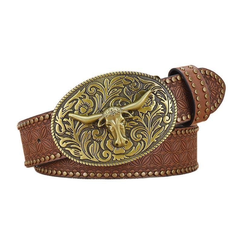 Men's Vintage Rivet Embossed Belt 