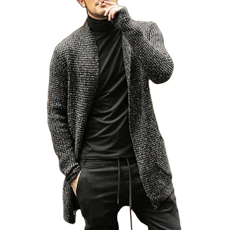Men's Casual Loose Mixed Color Knit Long Sleeve Cardigan