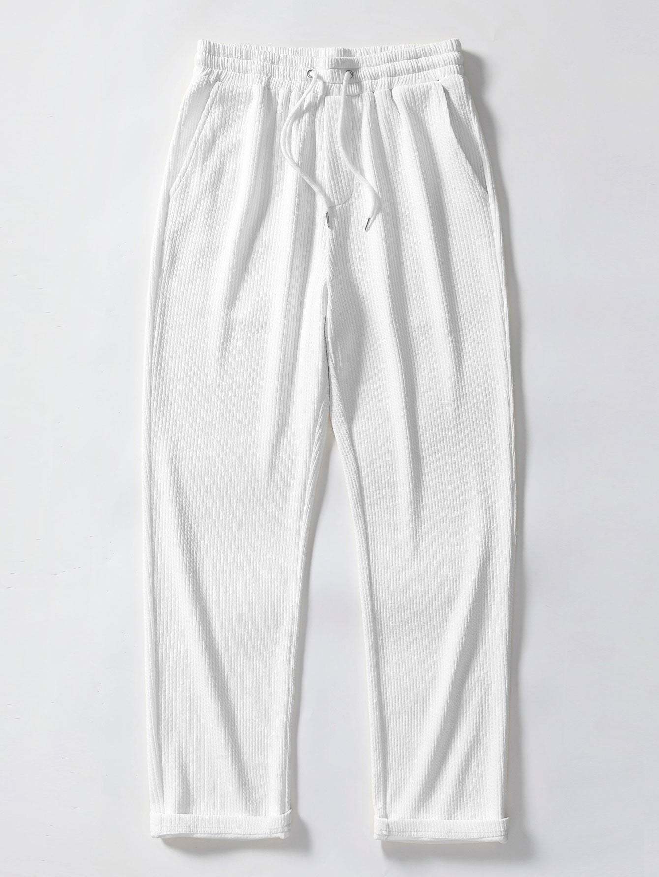 Muscle Fit Ribbed Stand Collar Shirt & Straight Leg Ribbed Pants