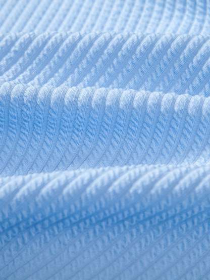 Muscle Fit Ribbed Button Up Shirt