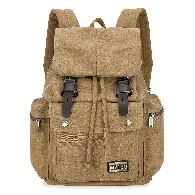 Men's Retro Outdoor Large Capacity Multi-Pocket Canvas Backpack 