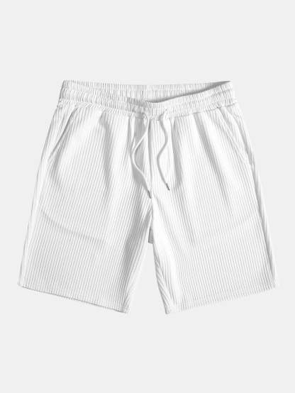 Muscle Fit Ribbed Stand Collar Shirt & Shorts