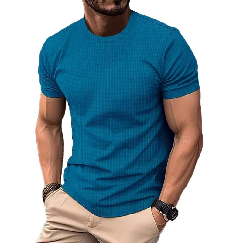 Men's Casual Round Neck Breathable Ice Silk Short-Sleeved T-Shirt