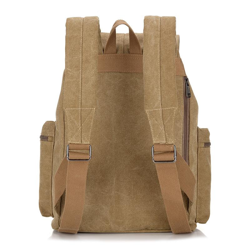 Men's Retro Outdoor Large Capacity Multi-Pocket Canvas Backpack 