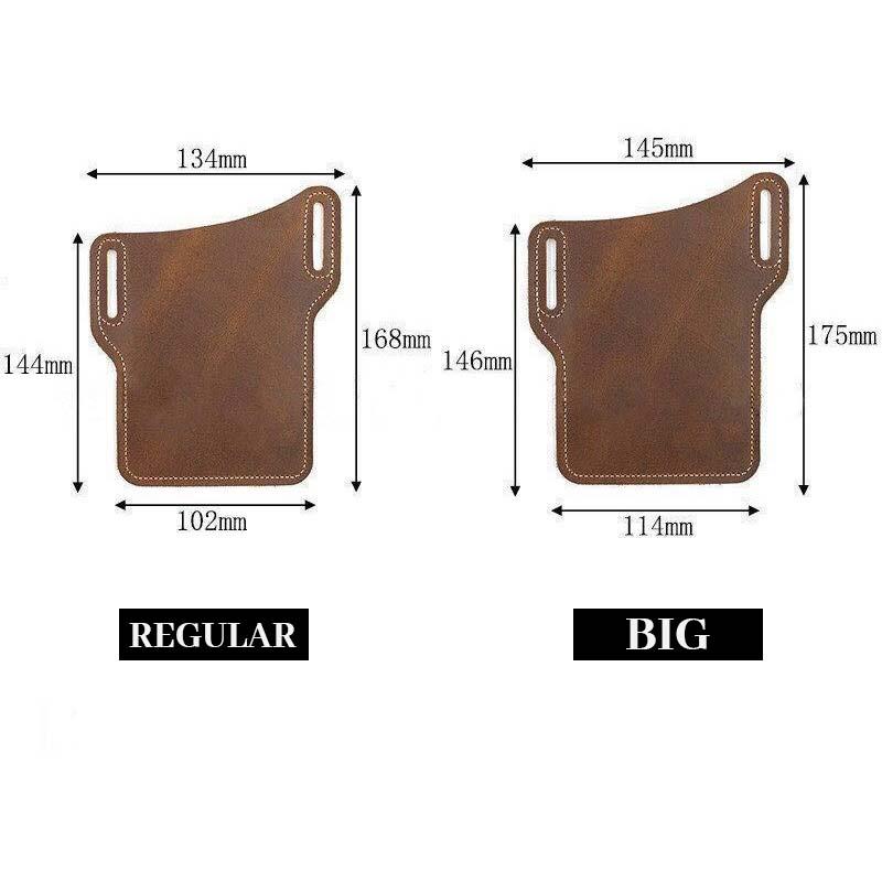 Men's Vintage Outdoor Genuine Leather Mobile Phone Waist Bag  