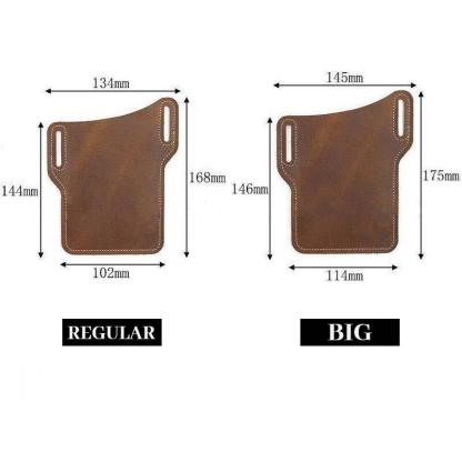 Men's Vintage Outdoor Genuine Leather Mobile Phone Waist Bag  