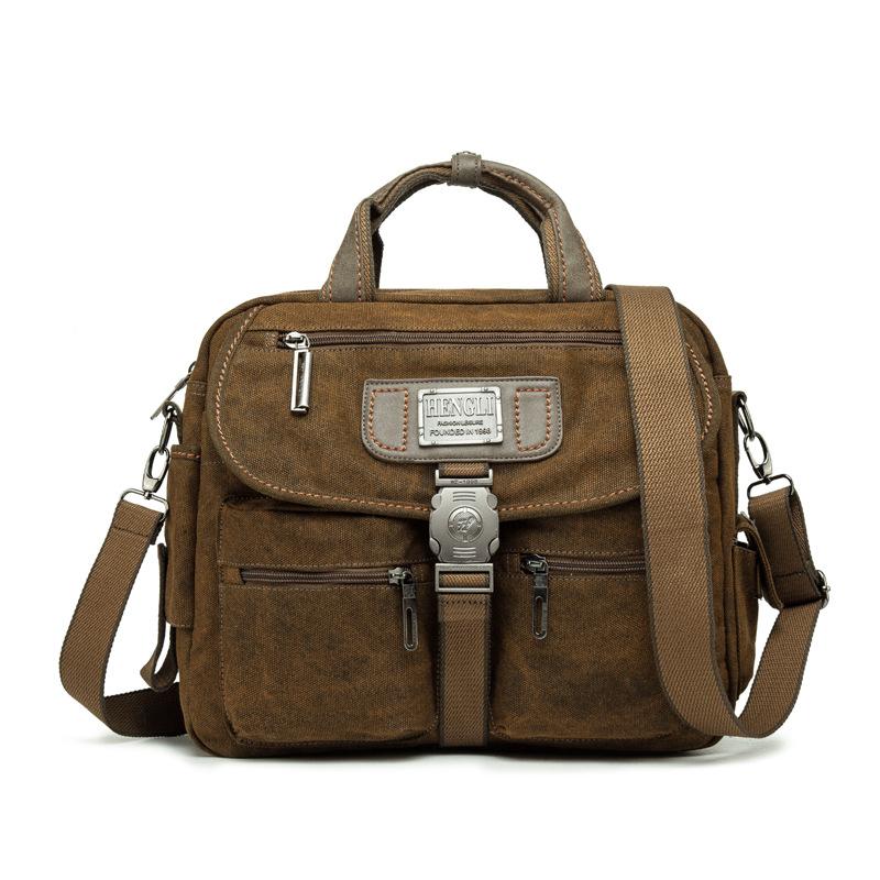 Men's Retro Large-capacity Crossbody Portable Canvas Bag 