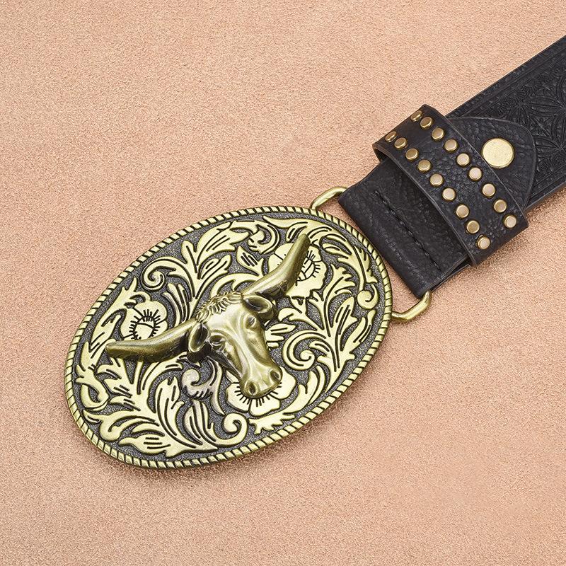 Men's Vintage Rivet Embossed Belt 