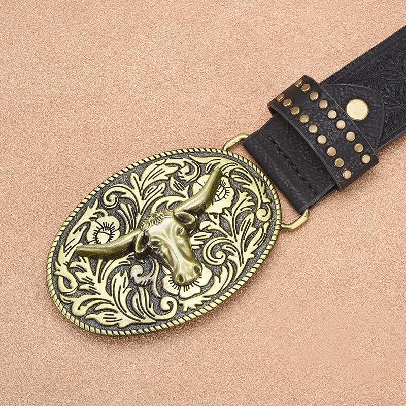 Men's Vintage Rivet Embossed Belt 