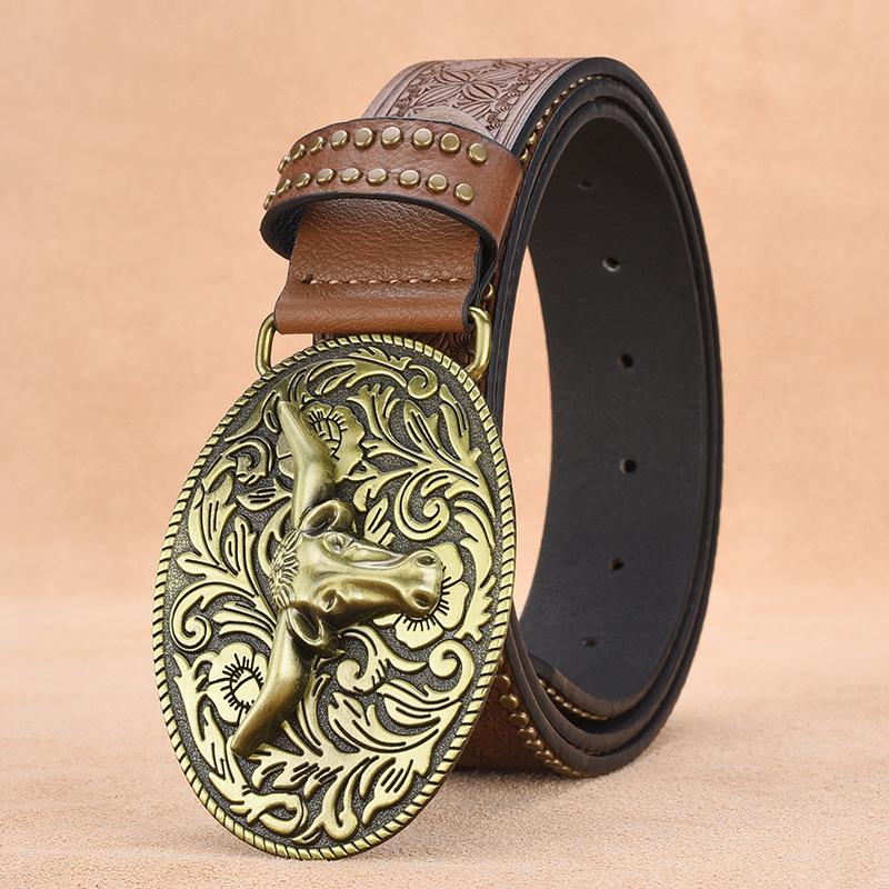 Men's Vintage Rivet Embossed Belt 