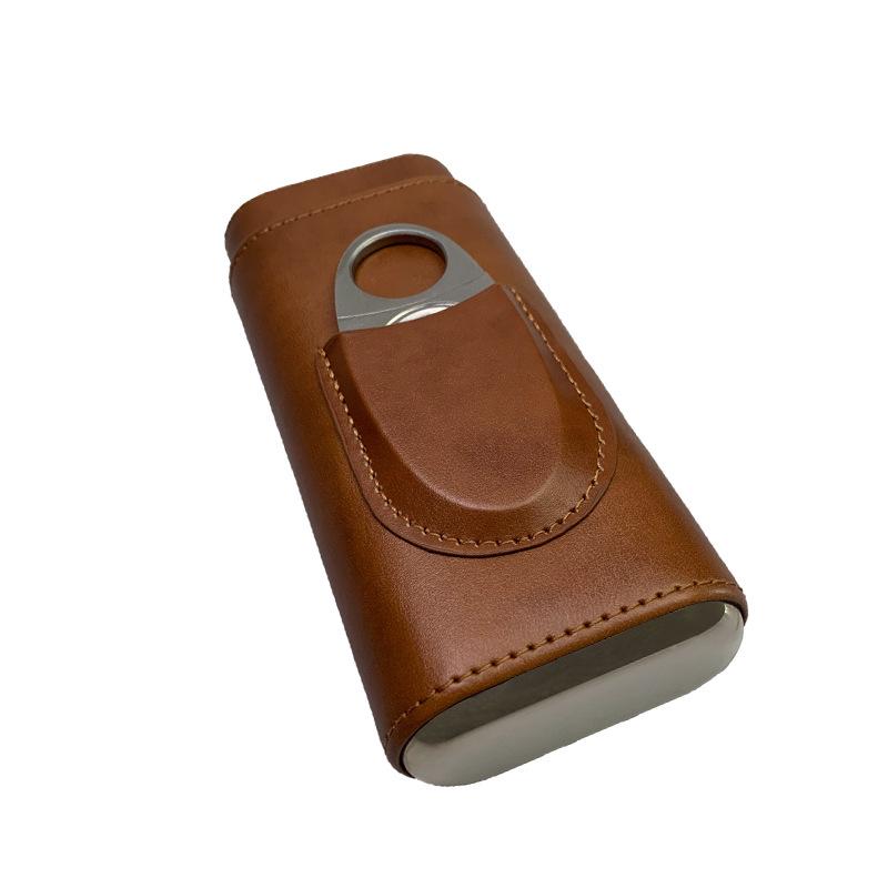 Men's Portable Cigar Moisturizing Leather Storage Bag 