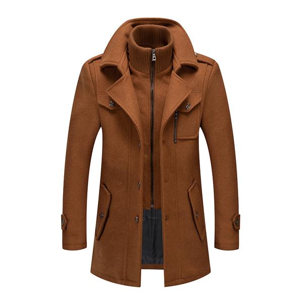 Men's Retro Double Collar Woolen Coat 
