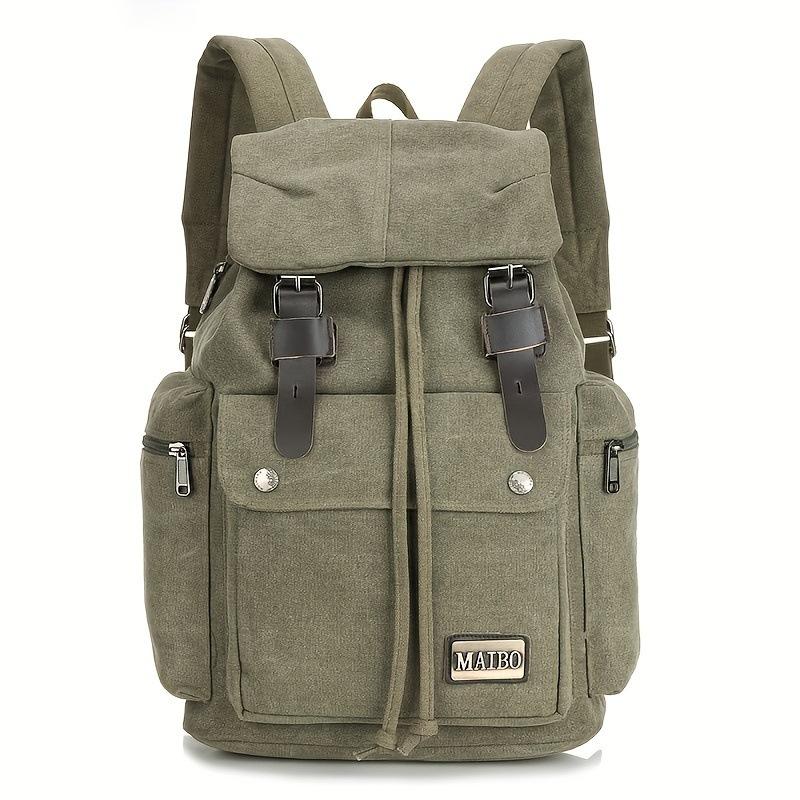 Men's Retro Outdoor Large Capacity Multi-Pocket Canvas Backpack 