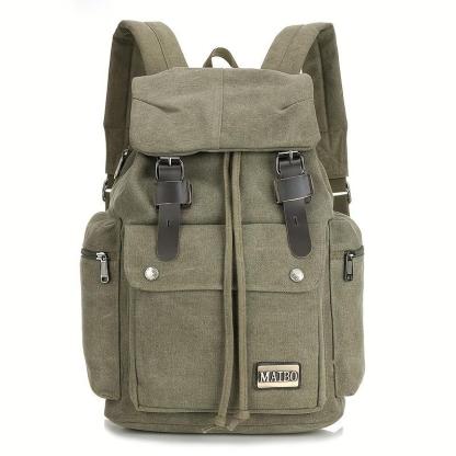 Men's Retro Outdoor Large Capacity Multi-Pocket Canvas Backpack 