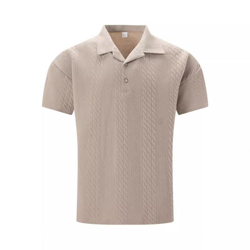 Men's Jacquard Texture Short-Sleeved Polo Shirt 