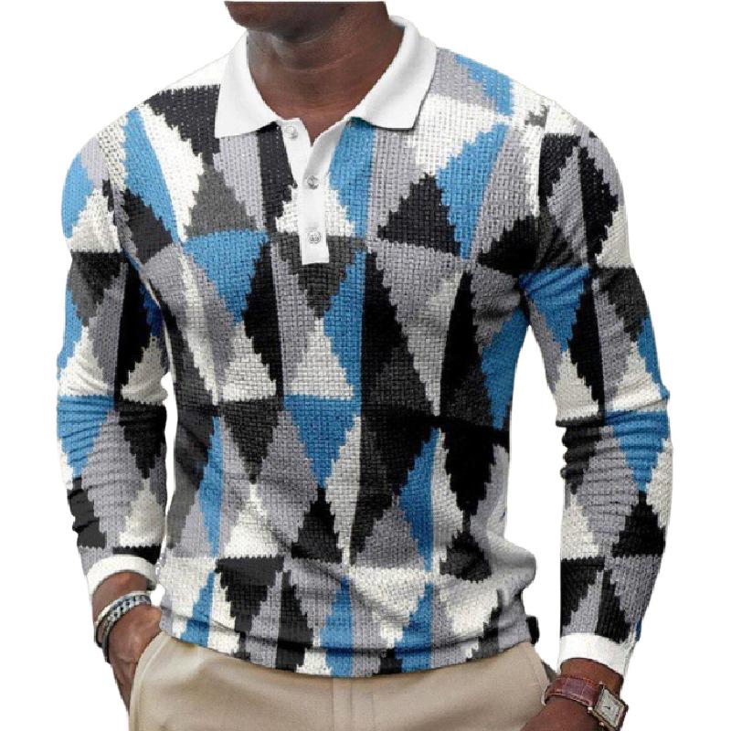 Men's Casual 3D Printed Lapel POLO Shirt 