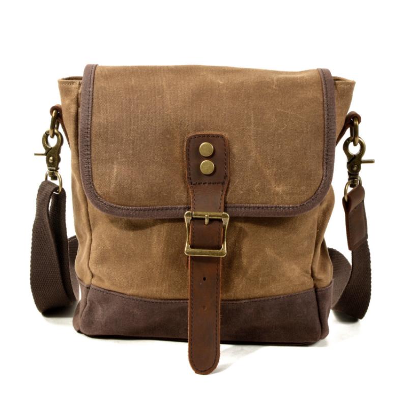 Men's Vintage Outdoor Canvas Colorblock Shoulder Bag
