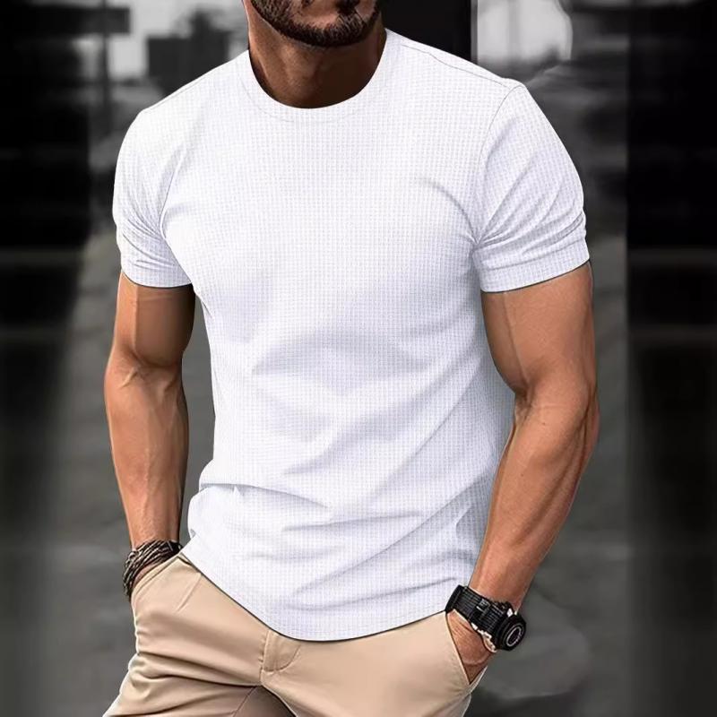 Men's Casual Round Neck Breathable Ice Silk Short-Sleeved T-Shirt