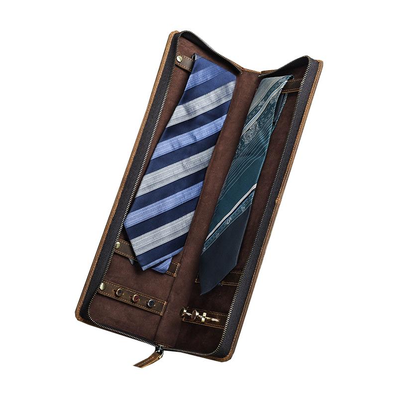 Men's Classic Vintage Portable Tie Storage Bag 