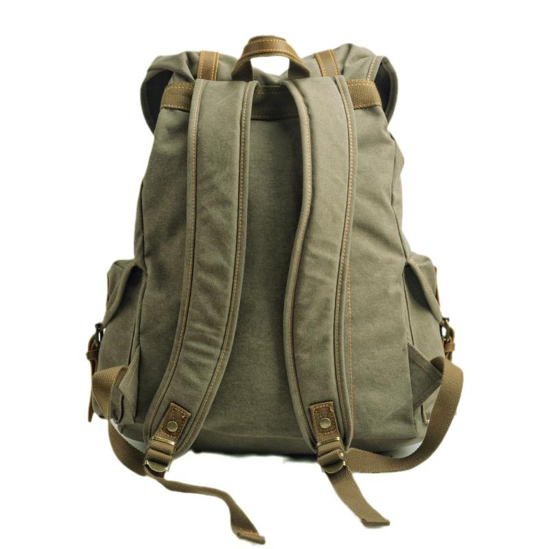 Men's Retro Outdoor Large Capacity Multi-Pocket Canvas Backpack 