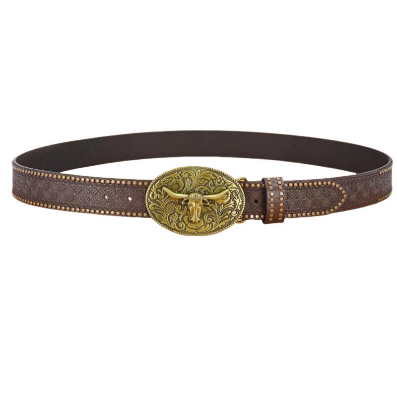 Men's Vintage Rivet Embossed Belt 